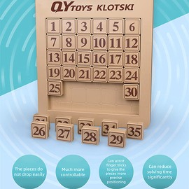 LiangCuber QY Toys - Rompecabezas de 6 x 6 pulgadas, rompecabezas magnético con números deslizantes de ABS, juguete Tangram (versión de 35 dígitos)