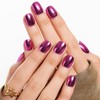 GLAMERMAID Press on Nails Extra Short Squoval, Hot Purple Chrome