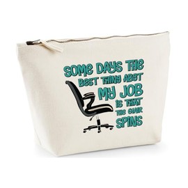 Hippowarehouse Some Days The Best Thing About My Job is That The Chair Spins Printed Make up Cosmetic wash Bag 18x19x9cm