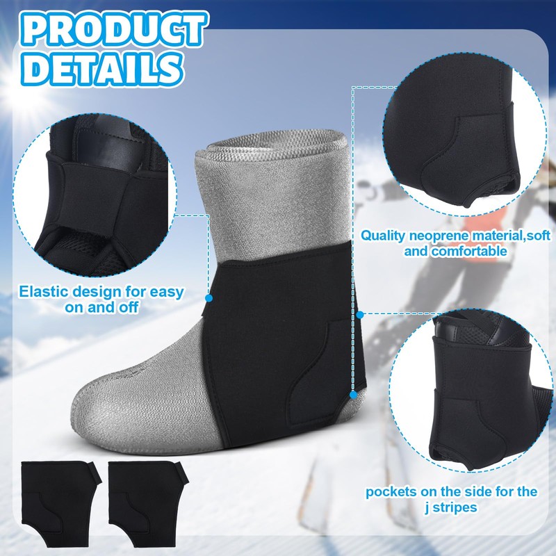 Syhood 2 Pcs Ski Snowboard Boot Fitting Liner Sleeves with