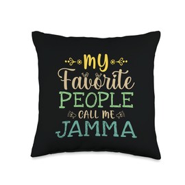 Jamma Gifts Apparel Co. My Favorite People Call Retro Design Funny Jamma Throw Pillow, 16x16, Multicolor