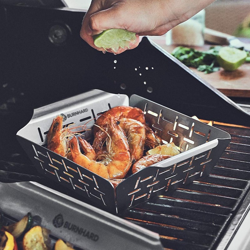 Barbecue Basket for Vegetables, Stainless Steel, Vegetable Basket for Gas