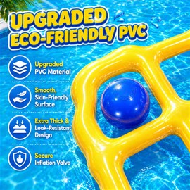 Tic-Tac-Toe Pool Toys Game Set, Giant Inflatable Floating Board Set with 10 Balls, Pool Toys Party Game for Kids Adults Teens, Summer Water Party Backyard Beach Yard Field Day Outdoor Activities