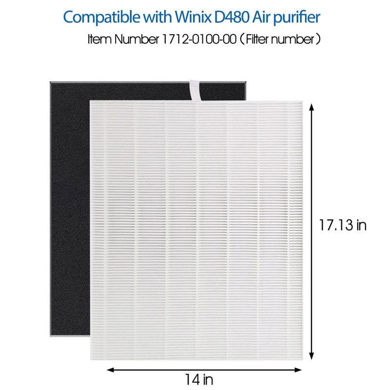 D480 True HEPA Replacement Filter D4, Compatible with Winix D480