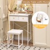 X-cosrack Small Makeup Vanity Desk with Mirror & Chair, Mini