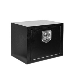 PRUNkuar 18 Inch Underbody Truck Tool Box Heavy Duty Steel Plated Storage Box with T-Handle Lock Waterproof Trailer Box Smooth Surface 18"x 12"x 14" for Pickup Truck Bed RV Trailer Black