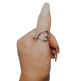 Sterling Silver Heart Thumb Ring, Sterling Silver Heart Ring, Heart Ring For Women, Open Heart Ring, heart thumb ring, Valentines (9)