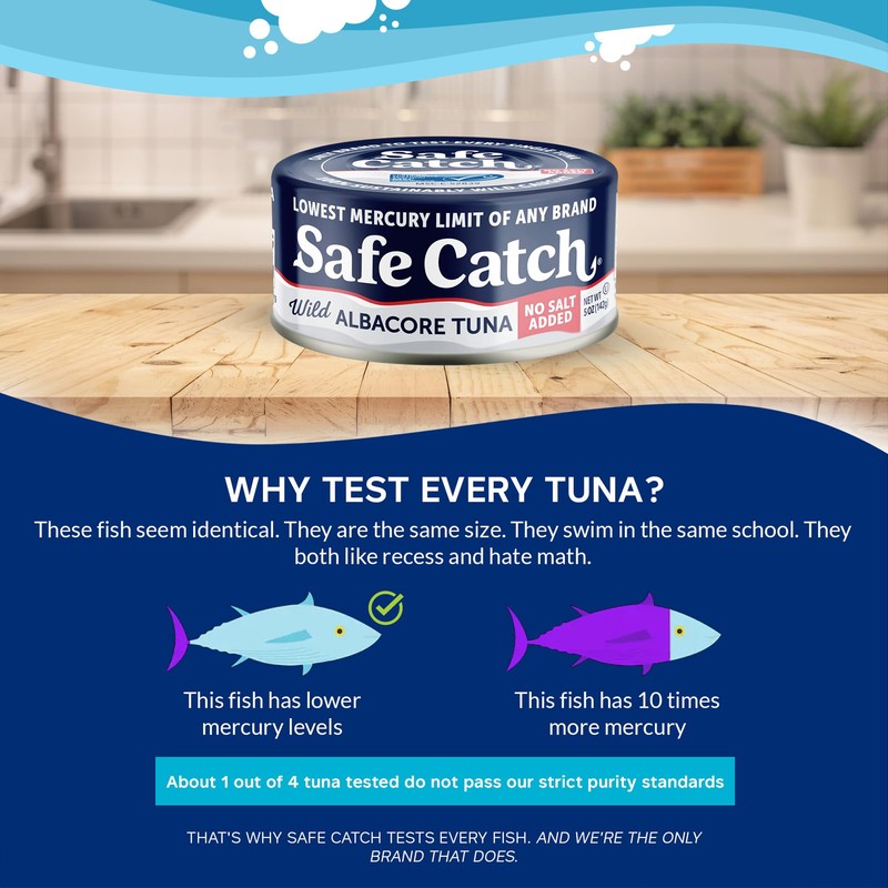 Safe Catch Canned Lowest Mercury Limit Albacore Tuna Fish No