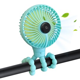 Aorloxta Mini portable fan, 4-Speed 360° Rotation LED Rechargeable Portable Fan, Rechargeable Battery Powered Tripod handheld Fan Great Ideal for Baby Car Seat Crib Travel Treadmill Summer