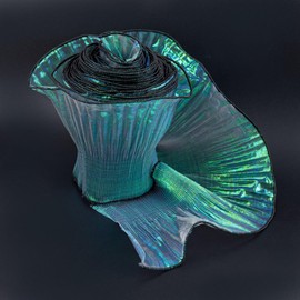 Framendino, 10 Yards Iridescent Green Ruffle Ribbon 4.72inch Ruffles Pleated Chiffon Trim Organza Lace Fabric for Crafts Sewing Dress Craft