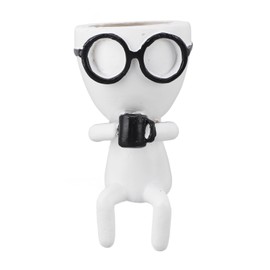 Human Shaped Plant Pots Cute Humanoid Flower Pot Decorative Succulent Flowerpot Resin Cactus Pot for Bedroom Office Type C
