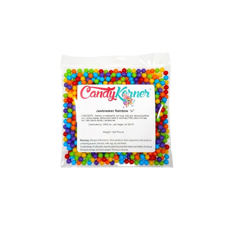 Rainbow Jawbreakers - 1/4" - Half Pound (8 Ounce) -