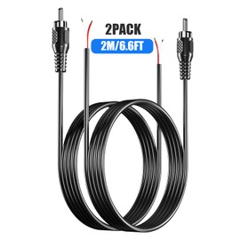 FAWETTY 2 Pack Replacement 3.5mm Male Plug to Bare Wire Open End TRRS 4 Pole Stereo 1/8" 3.5mm Plug Jack Connector Audio Cable for Headphone Headset Earphone Microphone Cable Repair 20AWG/0.5MM²