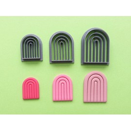Jinnyous Jewellery Rainbow Arch Style2 Polymer Clay Cutter Cookie Cutter Set of 3