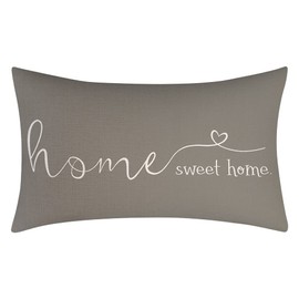 MFGNEH Home Sweet Home Quotes Farmhouse Pillow Covers 12x20 Inch,Home Decorative Throw Pillow Case Cushion Cover,Home Gifts,Housewarming Gift,Grey