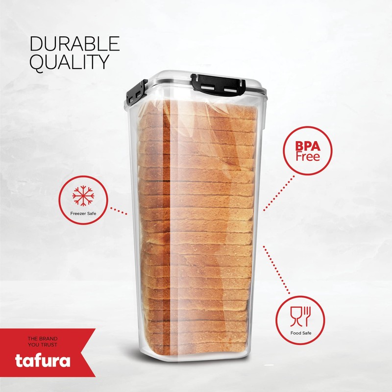 Tafura Bread Container [Pack of 2] Plastic Bread Box |