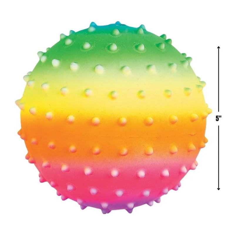 Fun Express 5" Rainbow Spike Balls – Vibrant Educational Toys