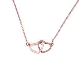 Mother and Daughter Message Card, Rose Gold Double Hearts Necklace (Box) Miss Fit Boutique