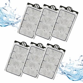 GOZILLA 6 Pack Filter Cartridges Fish Tank Filter Replacement Plates, Suitable for 3.5W 74GPH Low Water Turtle Tank Filter.