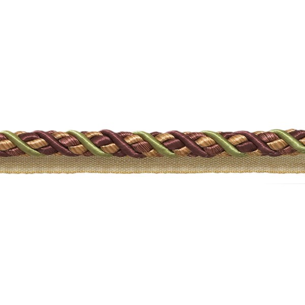 DÉCOPRO Plum Olive Beige 7/16" Decorative Lip Cord Plum Orchard