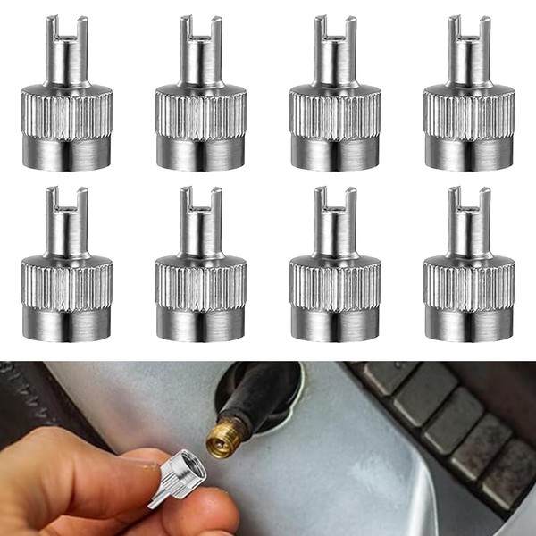 GHPKOTW Set of 8 Car Valve Key Metal Valve Caps