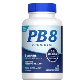 PB8 Probiotic | 14 Billion CFU | 120 Capsules | 8 Strains | for Women and Men | Gluten, Soy, and Milk Free Supplement