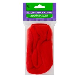 Clover Natural Wool Roving .3oz - Red