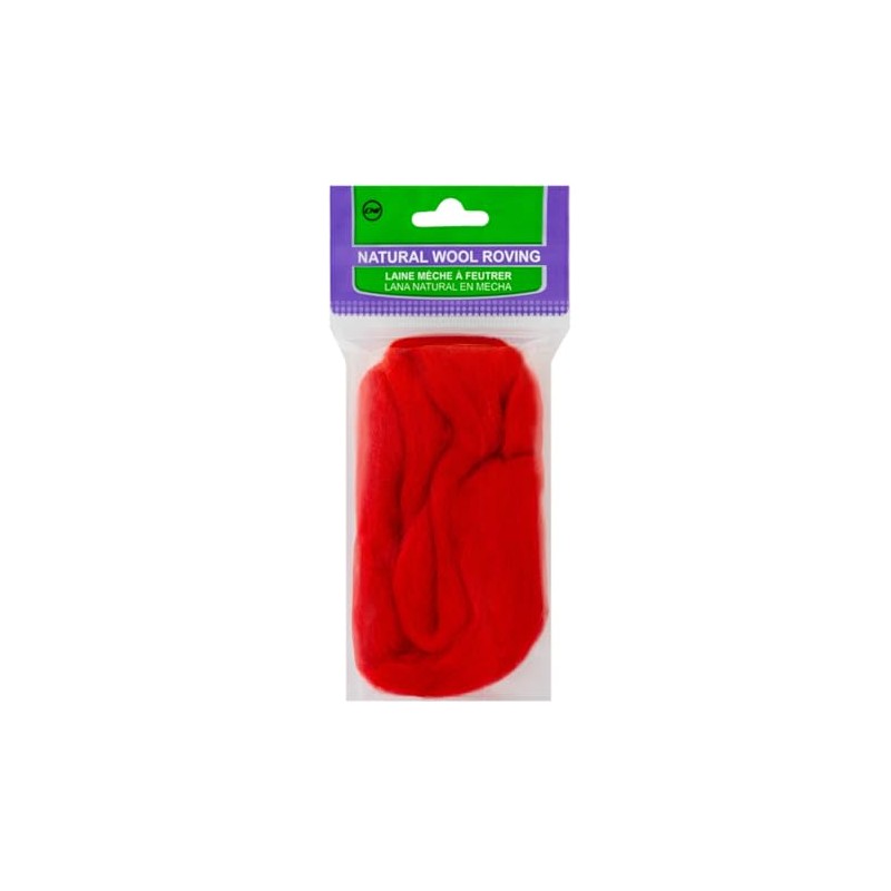 Clover Natural Wool Roving .3oz - Red