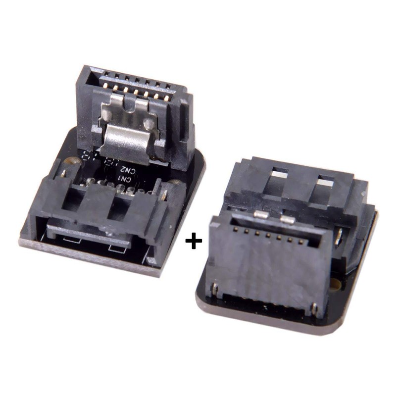 Cablecc SATA 7Pin Female to 7pin Male 90 Degree Angled