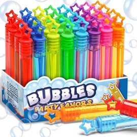 48 pcs Mini Varitas de Burbujas,Surtido de Recuerdos de Fiesta de Burbujas,Juguetes para Hacer Burbujas para Niños, Juguetes Exterior de Verano, Favor