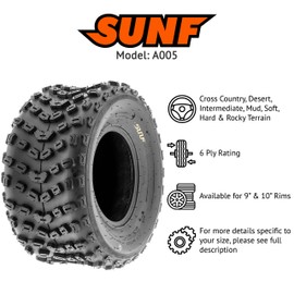 SunF 18x10.5-9 ATV UTV Tire 18x10.5x9 Dimple Knobby 6 PR A005 - PAIR of 2
