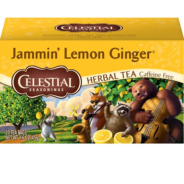 Celestial Seasonings Herbal Tea, Jammin' Lemon Ginger, 20 Count Box