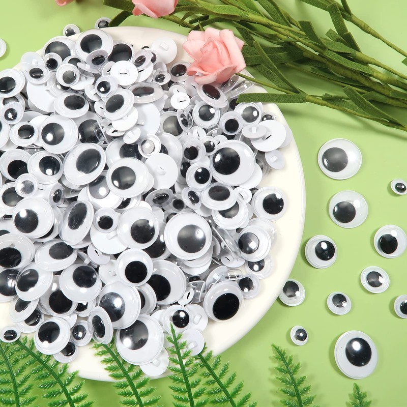 TOAOB 172pcs Sew On Googly Wiggle Eyes Buttons 8mm to