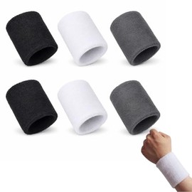 Muñequeras de Sudor – 6 Piezas Deportivas Elásticas de Algodón