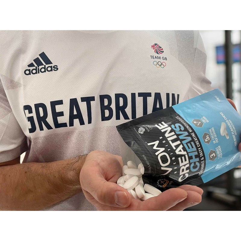 VOW Nutrition Creatine Chews,100 Mint Flavoured Chews, Creatine Monohydrate, Convenient