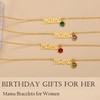JSJOY Dainty Mama Bracelet for Women July Birthstone Bracelets Mom