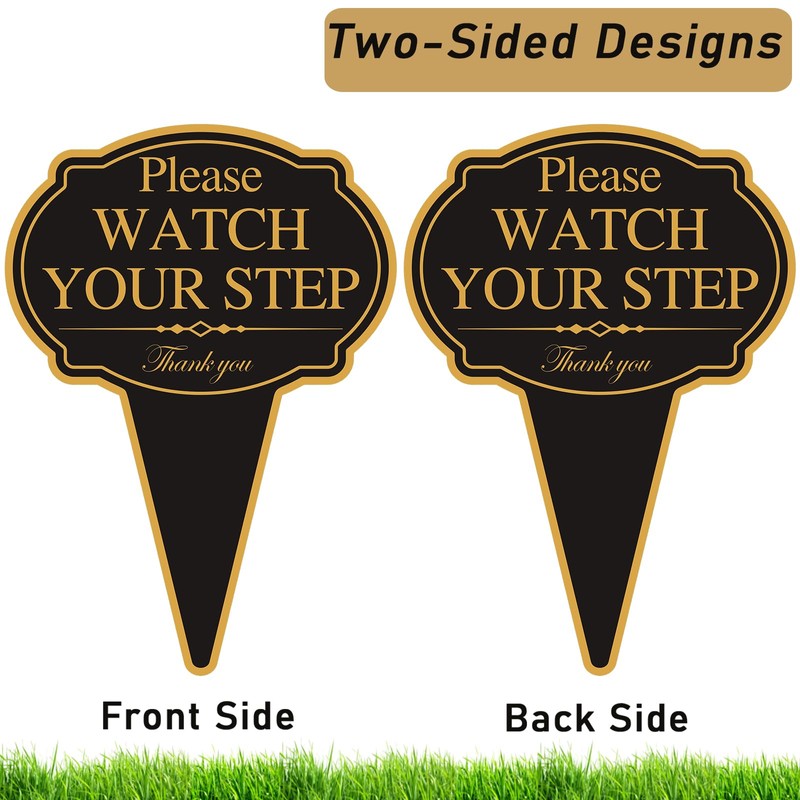 XIAOKAIYAN Please Watch Your Step Sign with Stake Outdoor