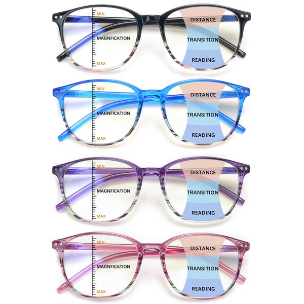Ronecool Progressive Multifocus Reading Glasses, Blue Light Blocking Computer Readers