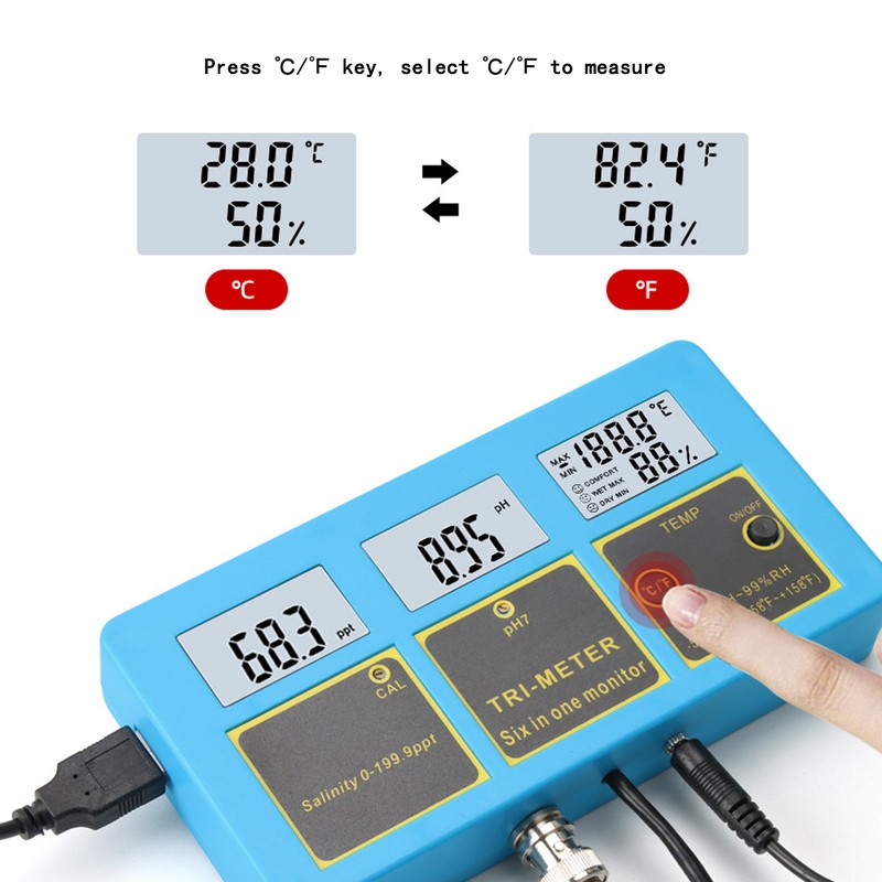 4 in 1 Water Quality Test Pen PH Salinity Meter