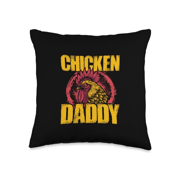 Chicken Daddy Farmer Tractor Ariculture Farm Field Farming Throw Pillow