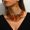 NFVITLP Acrylic Chunky Statement Necklace for Women Large Tortoise Shell