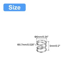 QUARKZMAN Compression Spring 304 Stainless Steel 6 mm AD 0.7 mm Wire Size 5 mm Free Length Silver Tone Pack of 5