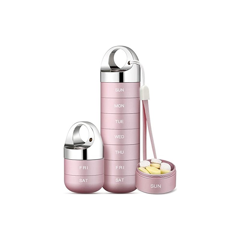 Zannaki Portable Waterproof Aluminum Weekly Pill Organizer