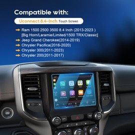 For Ram 1500 Screen Protector 8.4 Inch 2013-2025, for 2014-2024 Jeep Grand Cherokee /2018-2023 Wrangler JL /2020-2023 Gladiator JT /2017-2025 Compass MP/2016-2020 Chrysler Pacifica/11-23 Chrysler 300
