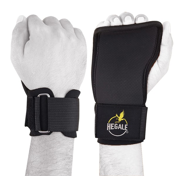 Hegale Weight Lifting Grip Straps with Neoprene Wrist Supports and