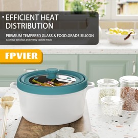 Microwave Splatter Cover, Vented Silicone and Glass Cover Splatter Guard Lid, Food Collapsible Plate Cover Lid with Easy Grip Handle, Anti-Splatter Lid Fits 6-7- 8-9- 10 inch Plates & Bowls.