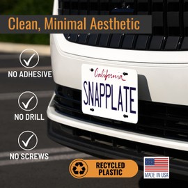 Polestar 2 (2020-2025) No-Drill Front License Plate Holder Mounting Kit, No Adhesives, Removable, Frame - Fast, Easy, Grille-Safe - SnapPlate® Made in USA