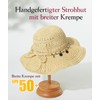 Comhats Women's Summer Straw Hat Foldable Handmade Beach Hat UV