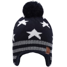 Foruhoo Boy's Winter Beanie Hat, Girl’s Knitted Hat with Bobble - 55