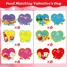 72 Pcs Valentine's Day Scratch & Sniff Pencil Toppers Cards Set for Kids, Valentines Gift Toppers Cards with 36 Pencils for School Exchange Presents Teacher Prizes Student Classroom Party Favors
